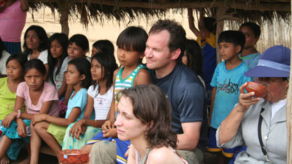 Steve with some of the younger members of the Achuar tribe