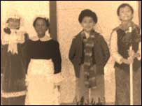 Children dressed as Victorians